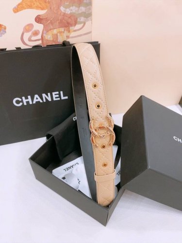 Xiangjia new women's belt Classic sheepskin leather double C buckle, the golden