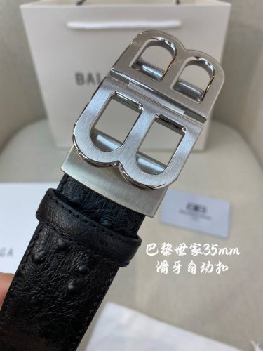 Balenciaga Men's Automatic Belt - Width 34mm, 316 premium steel buckle, finely