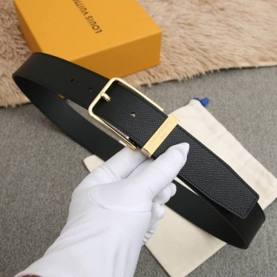 With Full Set Of Gift Boxes Lv 35Cm Vendome Belt Imported Cowhide Outlines Smoot
