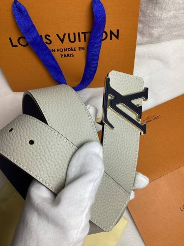 Original single-sided double-sided top-grain cowhide belt with lychee grain: whi