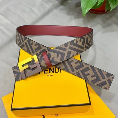 Fendi Fendi Store-Exclusive Style, 4.0 Cm Wide, Double-Ring Reversible Belt With