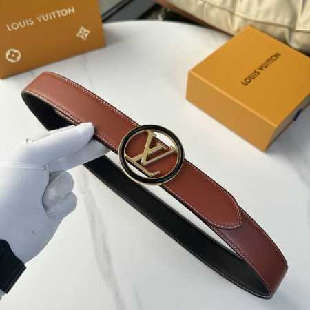 Original packaging L0Uis Vuitt0N This season's new men's belt, 35mm wide, doubl - Click Image to Close