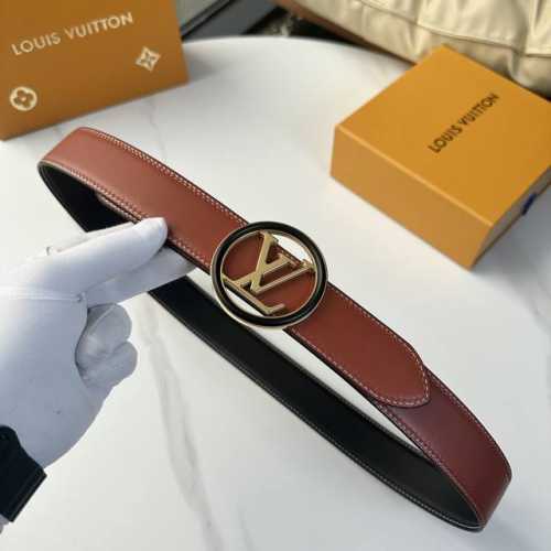 Original packaging L0Uis Vuitt0N This season's new men's belt, 35mm wide, doubl
