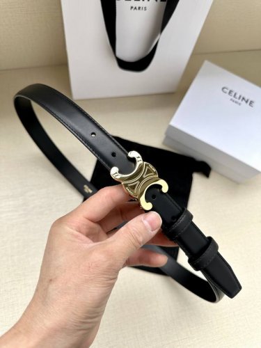 Width 2.5Cm Celine Triomphe Medium Smooth Imported Leather Belt First Layer Leat