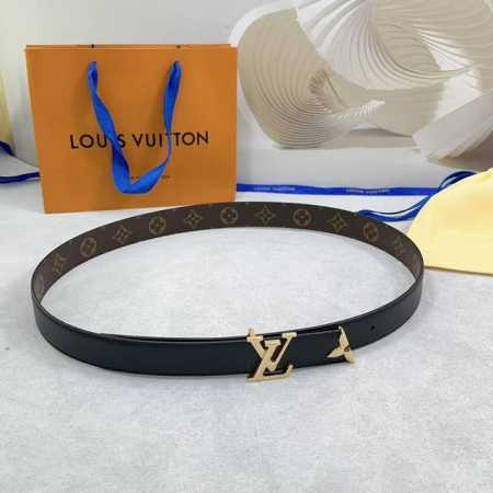 3.0Cm Louis Vuitton Lv Belt, Double-Sided Top-Grain Cowhide Leather, Length: 75. - Click Image to Close