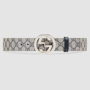 Gucccci Size: 3.8cm, the belt is made of blue printed waterproof fabric and blac
