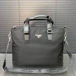 Prada canvas briefcase, laptop bag, handbag, classic and versatile, photo taken
