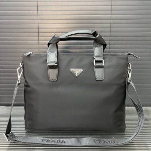 Prada canvas briefcase, laptop bag, handbag, classic and versatile, photo taken