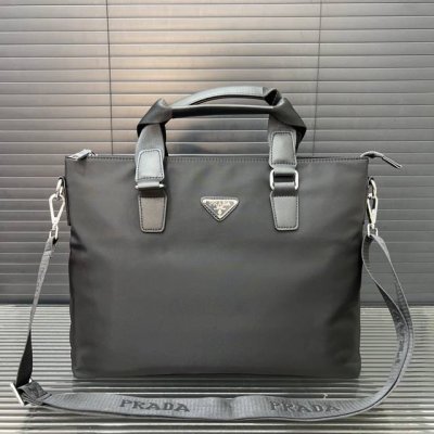Prada canvas briefcase, laptop bag, handbag, classic and versatile, photo taken