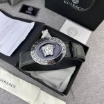 Versace Width 4.0Cm Original Imported Top Layer Cowhide Lizard Pattern This Leat