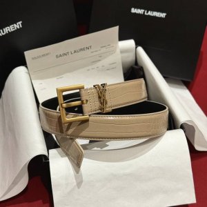 YSL New women's belt, made of Italian double-sided top-grade cowhide with crocod