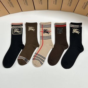 Special Packaging Burberry Balenciaga New Mid-Length Slouch Socks! Five pairs pe