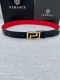 Width 3.5Cm This Versace Belt Made Of Flat Calfskin Features A Geometric Greek K