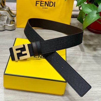 Fendl Fendi 40Mm Wide Double-Sided Genuine Calf Leather With A Single Rhodium-Pl