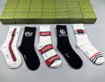 Gucci high-top socks, new arrival from the brand, five pairs per box. The classi