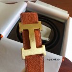 Hermes original quality classic men's belt counter Togo leather with stainless s