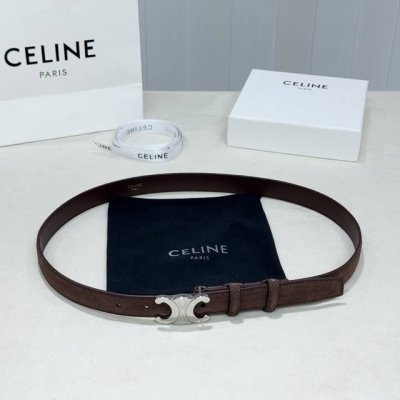 Celin E New 3D Buoy Buckle Women's Belt, Italian Imported Calfskin with Brass Bu