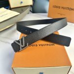 L0Uis Vuitt0N Original Donkey Belt, 35mm wide. Made with a top-grain palm-grain