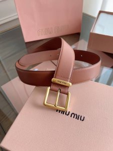 Miumiu Width 3.5Cm No. 5Cc536 Double-sided top layer calfskin material, caramel