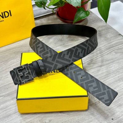 Fendi Same style as Fendi counters. 4.0cm wide. Double loop reversible belt. Ff