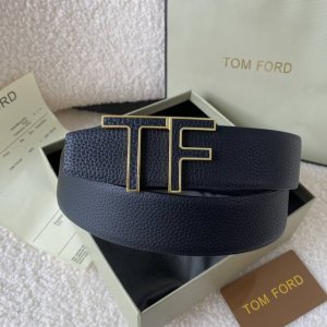 Tom Ford. New high-end double-sided calfskin, simple business men's belt, 4.0cm