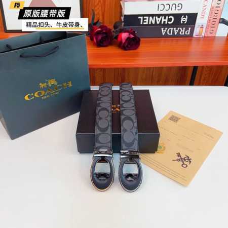 Original quality slide Brand: Coach C men's Color: Black Buckle: Gold and Silver - Click Image to Close