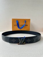 Special This Size 4.0 Wide Lv Belt Is Made Of Smooth Leather And Is Decorated Wi