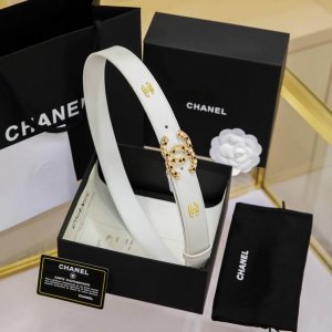 Chanel 24S Cc Pearl And Crystal White And Black Letter Logo Buckle Brass Metal C