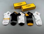 Fendi's newest socks, five pairs per box, jacquard design, classic double F log