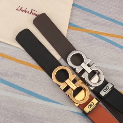 Belt: Ferragamo Genuine Leather Belt, Men's Belt: 100% Top-Grain Leather, Genuin