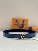 Special 3.4 Width This Lv Heritage Double-Sided Belt Features A Striking Contras