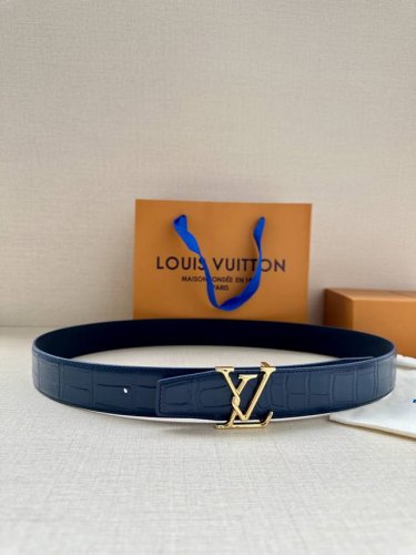 Special 3.4 Width This Lv Heritage Double-Sided Belt Features A Striking Contras
