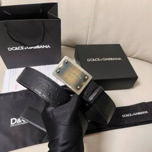 Special Dg, Width 4.0 Cm Dolce&Gabbana New Men's Ostrich-Patterned Belt, Featuri
