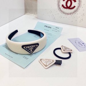 Special three-piece set with counter packaging Prada headband, hairband, hairpin