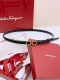 Ferragamo # Classic Gancio belt for women Smooth calfskin plain surface, full of