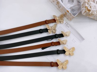 Dior Saddle Belt Brass hardware Double-sided saddle belt Grained cowhide upper a