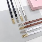 2.0 Cm Miu Miu New Waist Belt, Double-Sided Top-Grain Cowhide Leather, Length: 7