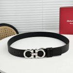 Ferragamo belt, double-sided top-grain cowhide, 3.5cm, adjustable. Look for the