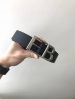 Balenciaga Fall-Winter Black Belt, 35Mm Wide, Featuring A Retro Aesthetic Design
