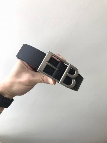 Balenciaga Fall-Winter Black Belt, 35Mm Wide, Featuring A Retro Aesthetic Design