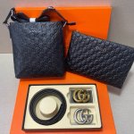 This Gucci belt and two bags come in a gift box. This practical briefcase is a