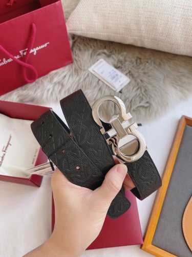 Ferragamo men's belt buckle, all real photos of first-layer cowhide, details see