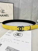 Special Width 3.0Cm Chanel Imported Soft Calfskin Gold And Silver Metal Grinding