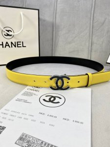 Special Width 3.0Cm Chanel Imported Soft Calfskin Gold And Silver Metal Grinding
