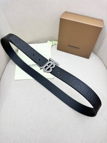 Burberry- Burberry! Men's counter metal buckle, top layer cowhide double-sided o