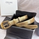 Celine 2.5mm Pin Buckle Arc de Triomphe Women's Belt. This belt is made of impor