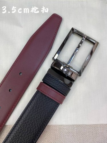 Montblanc 3.5cm wide, made of top-grain cowhide, pin buckle, free-cut business c