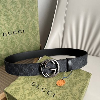 Top-tier replica from G brand, 4.0mm width. A classic yet innovative leather bel