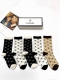 comes with packaging DDD. 5 pairs per box. Chanel classic logo cotton mid-calf