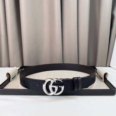 Gucci! Width 3.8 Cm, Original Factory Craftsmanship. Double-Sided Top-Grain Leat